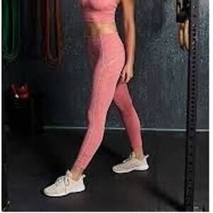 NEW Free People You're A Peach Coral Leggings Reflective Seam Detail Size XS